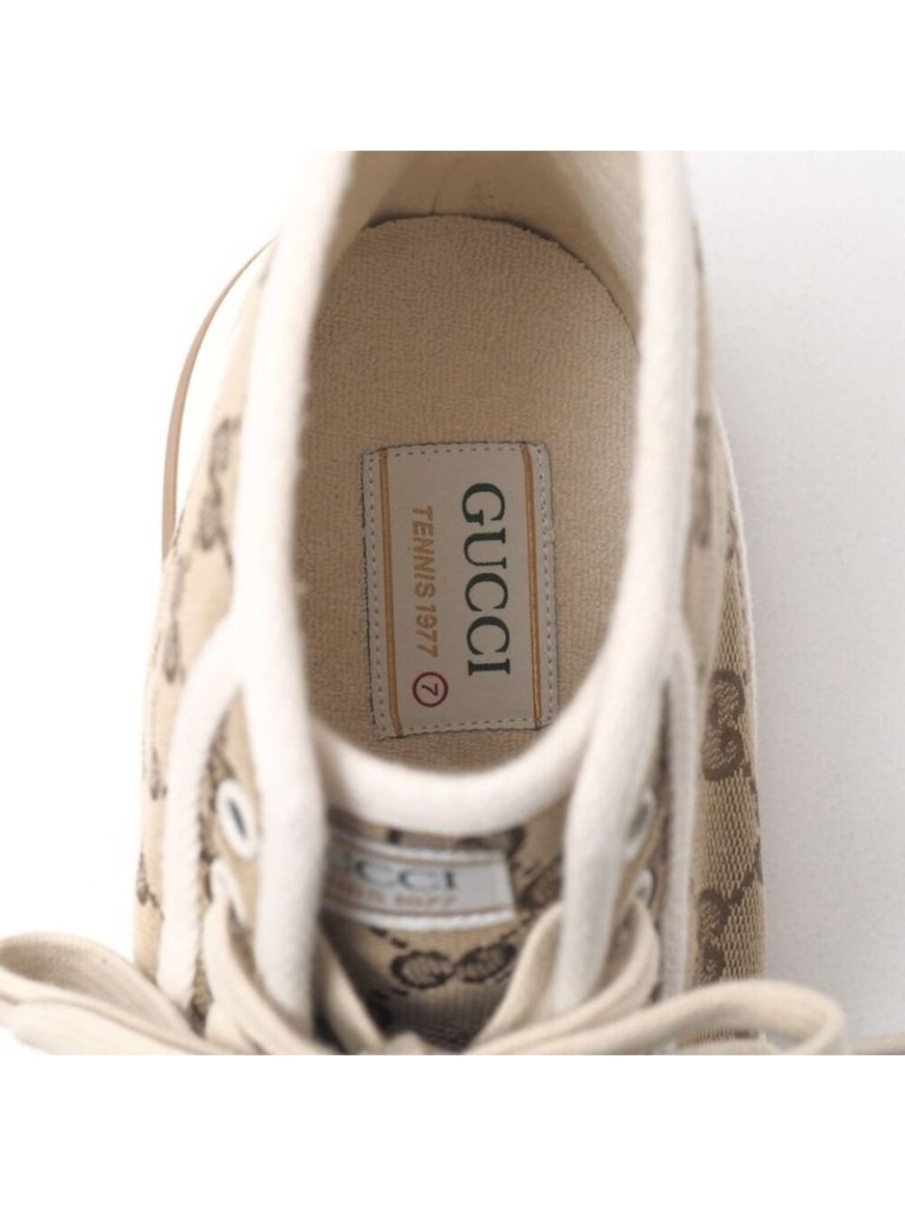 Gucci Tennis 1977 Sneakers Size 7 Shoes GG Pattern High Cut Thick - Picture 8 of 9